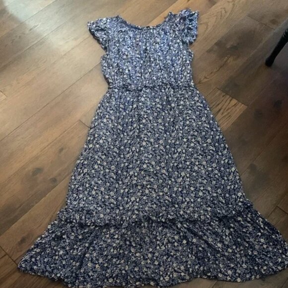 Universal Thread Navy Floral Midi Dress | Size Medium | Great Condition - Picture 3 of 6